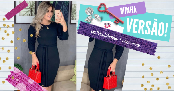 Como usar a moda evangélica vestido-tubinho-preto-malha-canelada Flor de Amêndoa